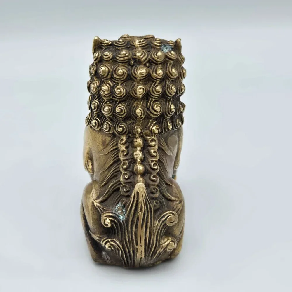 Vintage Solid‎ Brass Mini Foo Dog